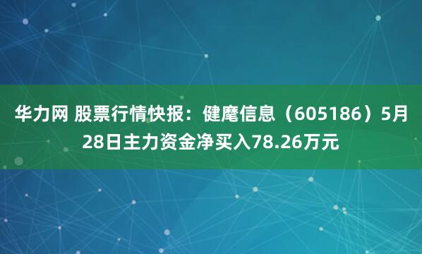 华力网 股票行情快报：健麾信息（605186）5月28日主力资金净买入78.26万元