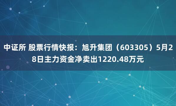 中证所 股票行情快报：旭升集团（603305）5月28日主力资金净卖出1220.48万元