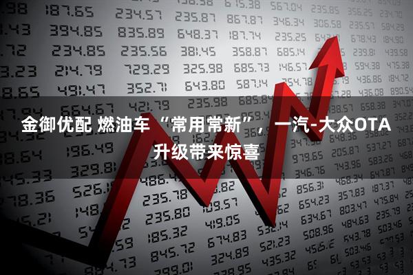 金御优配 燃油车 “常用常新”，一汽-大众OTA升级带来惊喜