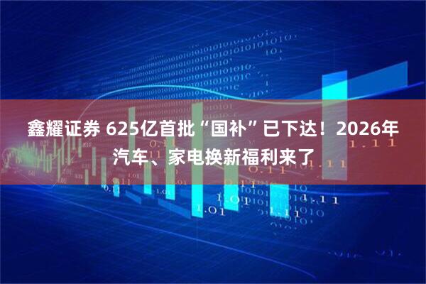 鑫耀证券 625亿首批“国补”已下达！2026年汽车、家电换新福利来了