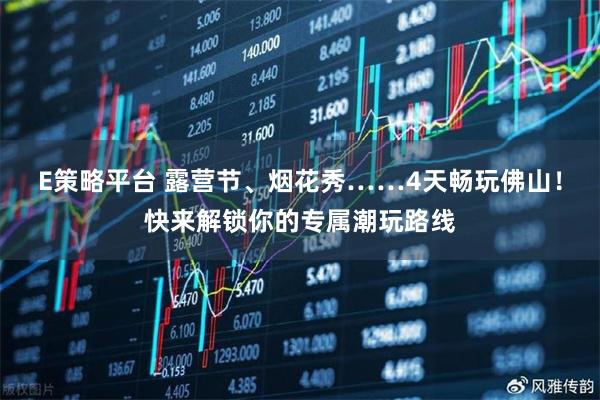 E策略平台 露营节、烟花秀……4天畅玩佛山!快来解锁你的专属潮玩路线