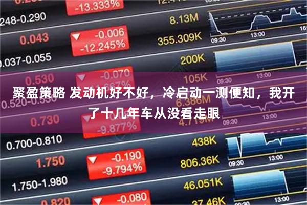 聚盈策略 发动机好不好，冷启动一测便知，我开了十几年车从没看走眼