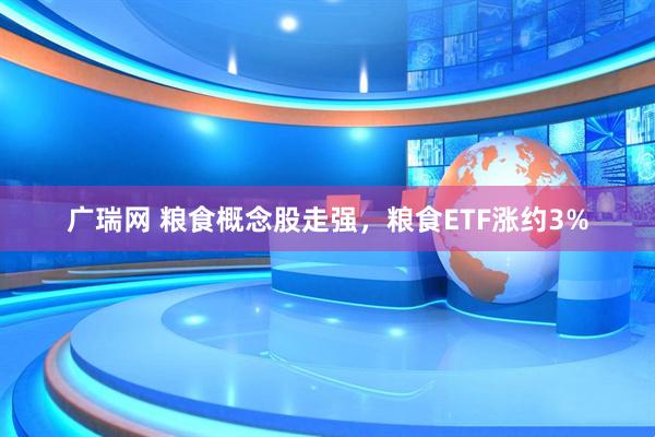 广瑞网 粮食概念股走强，粮食ETF涨约3%